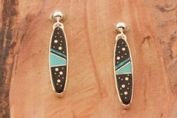Calvin Begay Night Sky Sterling Silver Native American Earrings